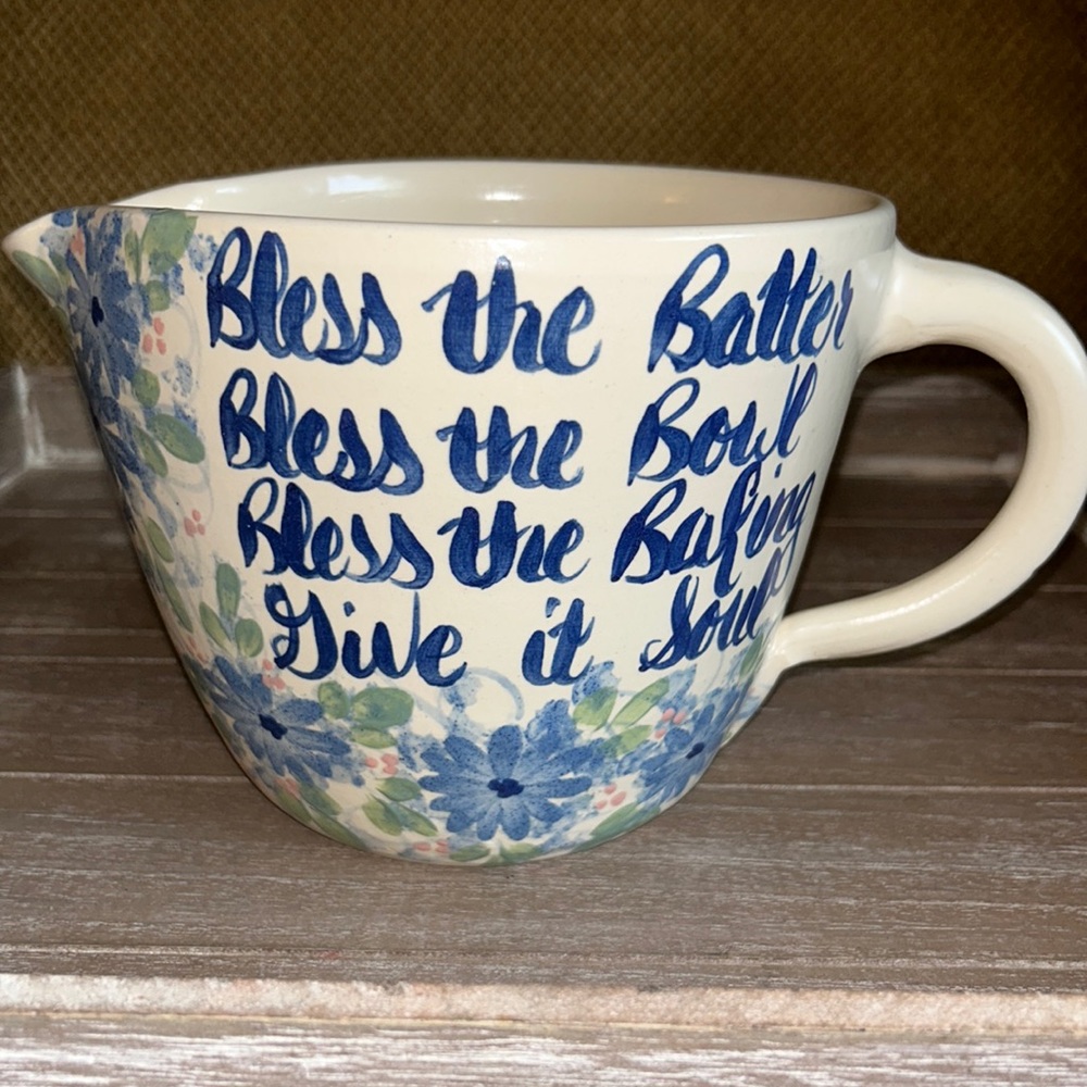Hand painted Pottery Batter Bowl